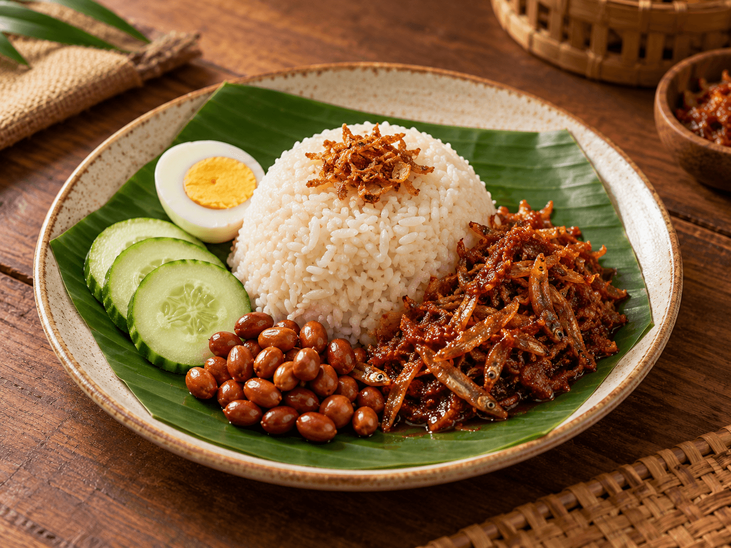 Sambal anchovy nasi lemak